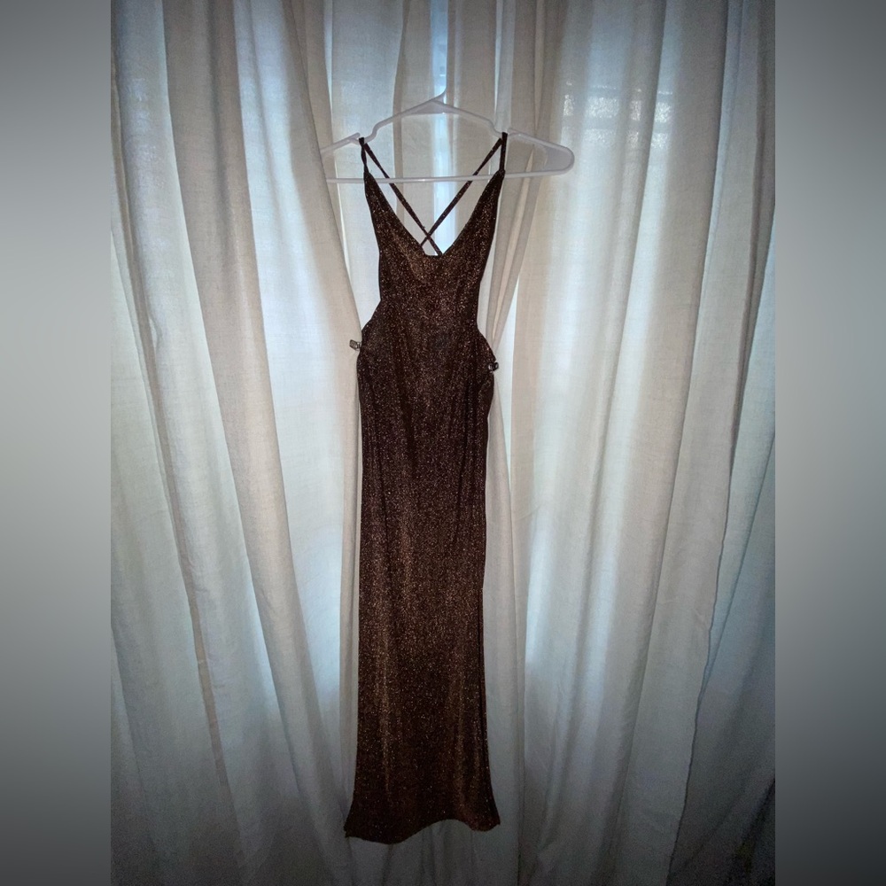 Elegant Brown Evening Dress